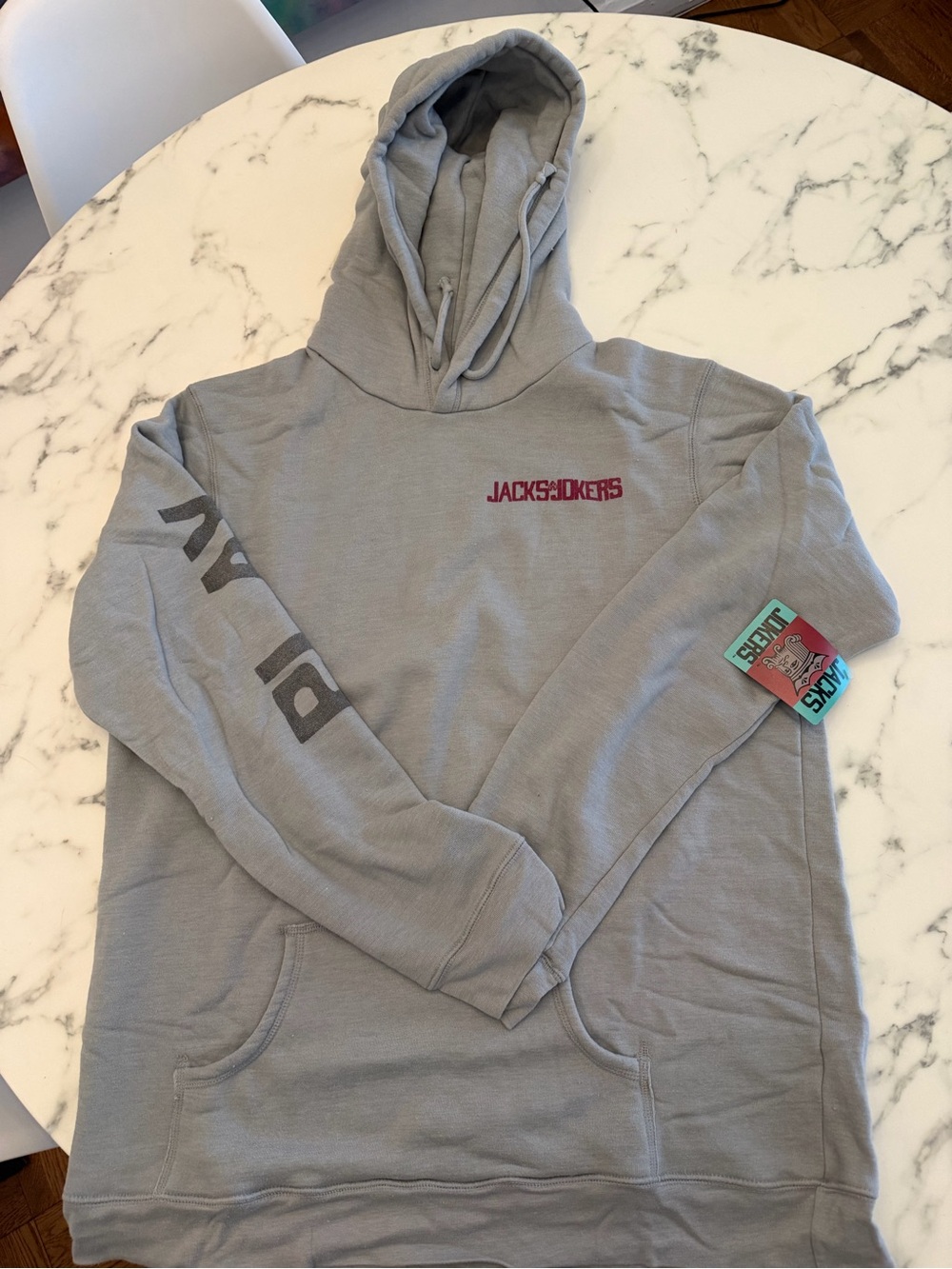 Jacksoxkers Gray Crewneck Hoodie — Pullover Sweatshirt